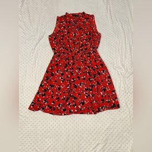 Banana Republic Red and Black Floral Dress